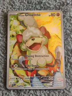 Pokemon TCG Hisuian Growlithe 181/167 Sv06 Twilight Masquerade IR Holo - Image 1