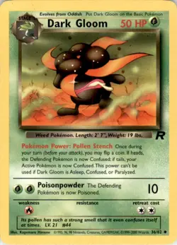 2000 Pokemon Classic - Team Rocket #36 Dark Gloom NM-MT - Image 1