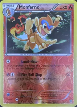 Monferno 16/135 Uncommon Plasma Storm Pokemon Reverse Holo Lightly Played - Image 1
