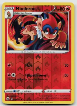 LP Monferno 025/172 Uncommon Brilliant Stars Pokemon Reverse Holo - Image 1