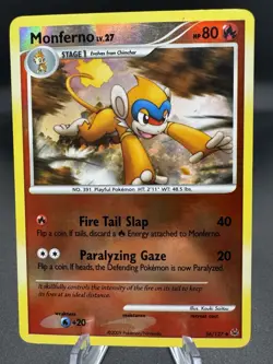 Pokemon TCG Monferno 56/127 Platinum Uncommon Reverse Holo MP - Image 1