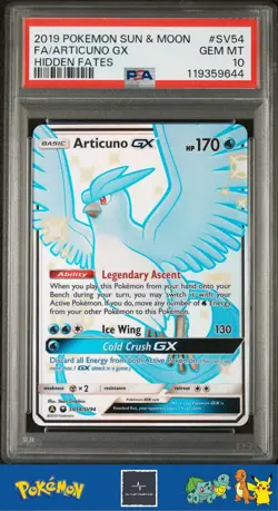 2017 Pokemon SM Hidden Fates SV54/SV94 Articunio GX PSA 10 - Image 1