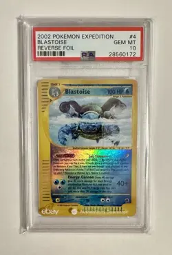 Pokemon Blastoise Expedition Reverse Holo Rare #4 PSA 10 Gem Mint POP 17 - Image 2