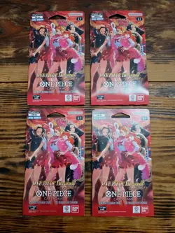 4x One Piece Heroines EB-03 Sleeved Booster Pack English LOT OF 4 Fast Shipping - Image 1
