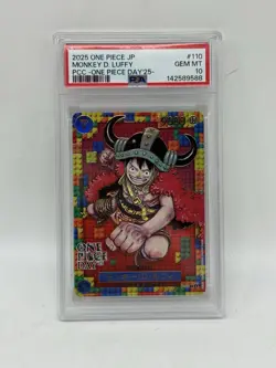 PSA 10 Monkey D. Luffy JP PCC P-110 ONE PIECE Day 2025 Promo Japanese ONE PIECE - Image 1