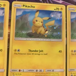 Pokemon TCG Pikachu SM183 Black Star Promo Holo Card SWIRLS - Lot of 3 - Image 3