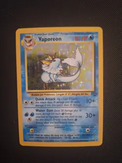 Vaporeon Jungle Base Set Holo Rare Card Unlimited Edition - Image 1