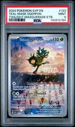 Teal Mask Ogerpon 123 Sv: Scarlet & Violet Promo Cards Holo PSA 9 - Image 1