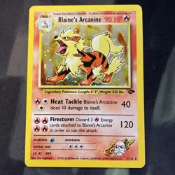 Blaine's Arcanine 1/132 Holo Unlimited Gym Challenge Pokemon Card LP Condition - Image 1