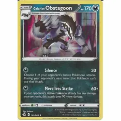 161/264 Galarian Obstagoon | Rare Holo Pokemon TCG Card SWSH08 Fusion Strike - Image 1