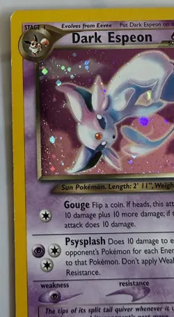 Dark Espeon Neo Destiny #4 Holo Unlimited Rare Card EX/MP (No Crease/Dents) - Image 2