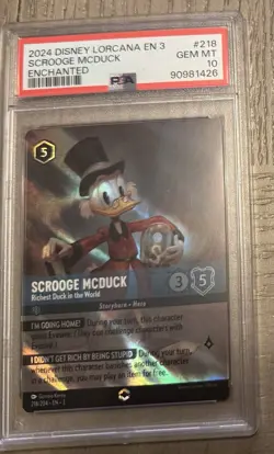 Disney Lorcana Scrooge McDuck 2024 Enchanted 218 PSA 10 Gem Mint - Image 1