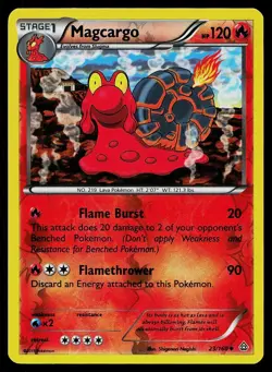 Pokemon Card Primal Clash Magcargo 23/160 Reverse Holo Uncommon - Image 1