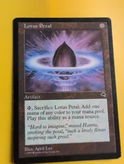 Lotus Petal. Old Vintage. Tempest. wear to edges MTG Card. - Image 4