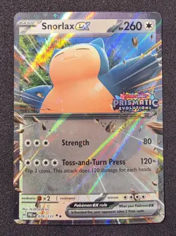 Pokemon Snorlax EX Prismatic Evolutions Stamped Card 076/131 LP - Image 1