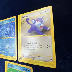 Tentacool Rattata Qwilfish Aquapolis /147 Expedition /165 Pokemon Cards 3 Lot - Image 3