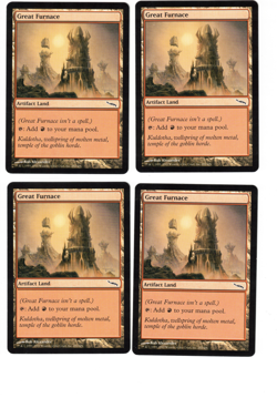 4x MTG Magic the Gathering Great Furnace (282/306) Mirrodin LP - Image 1