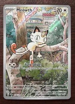 Pokemon Meowth 106/094 – Phantasmal Flames – English IR (Illustration Rare) - Image 1