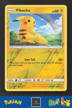 2017 Pokemon SM Shining Legends 28/73 Pikachu Reverse - Image 1