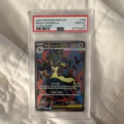 Mega Lucario ex 160/132 ME01 Mega Evolution Holo Ultra Rare Eng 2025 PSA 10 - Image 1