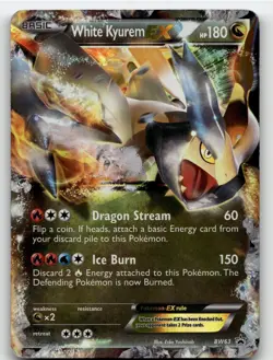 WHITE KYUREM EX BW63 PROMO BLACK AND WHITE PROMO POKEMON HEAVILY PLAYED - Image 1