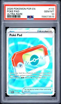 2026 POKEMON POR EN-PERFECT ORDER 113 POKE PAD ULTRA RARE PSA 10 - Image 1
