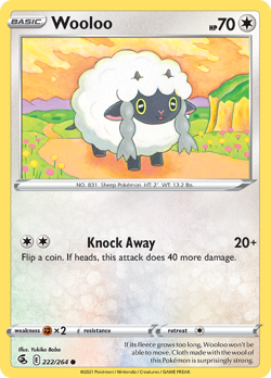 Wooloo 222/264 Fusion Strike Pokemon NM - Image 1