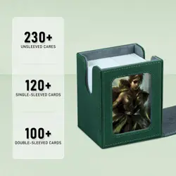 "Card Deck Box for MTG with Commander Display for 100+ Double Sleeved Cards, Mag - Image 4
