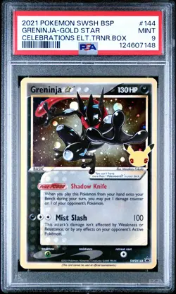 2021 POKEMON SWSH BLACK STAR PROMO #144 GRENINJA-GOLD STAR PSA 9 - Image 1