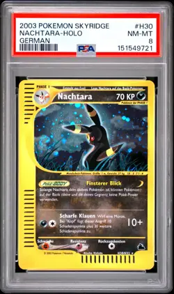 2003 Pokemon Skyridge Holo Nachtara PSA 8 Mint #H30 Deutsch Swirl - Image 2
