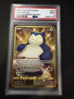 Pokemon 2021 SWSH06 Chilling Reign Snorlax Secret Rare Holo 224/198 PSA 9 - Image 2