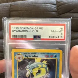 1999 POKEMON GAME BASE SET UNLIMITED # 6 GYARADOS HOLO PSA 8 NM-MT - Image 3
