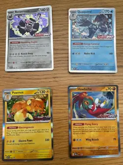 Pokemon Promo Card Set: SVP005-SVP008 Pawmot Quaquaval Hawlucha Revavroom - Image 1