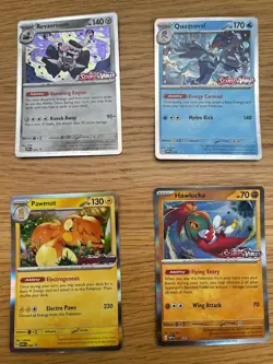 Pokemon Promo Card Set: SVP005-SVP008 Pawmot Quaquaval Hawlucha Revavroom - Image 3
