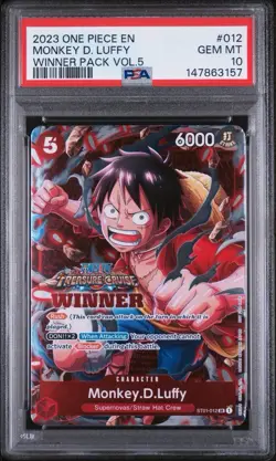 2023 One Piece Monkey D. Luffy Winner Pack Vol.5 012 PSA 10 💎 English Foil Card - Image 1