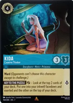 164/204 KIDA CREATIVE THINKER EN7 RARE DISNEY LORCANA CARD - Image 1