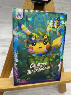 Pikachu as Cosplay Creature From The Black Lagoon Non- Pokemon Fan Art Card - Image 3