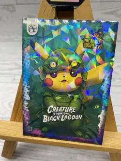 Pikachu as Cosplay Creature From The Black Lagoon Non- Pokemon Fan Art Card - Image 4