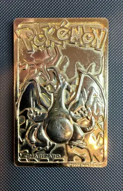 Pokemon 1999 23k Gold Plated Charizard Limited Edition BK Mini Card (stock# 002) - Image 1