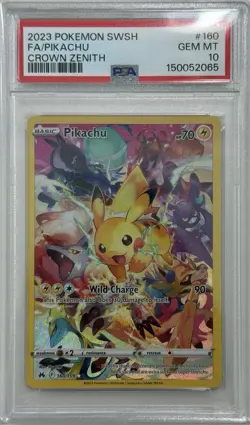 PSA 10 Pikachu 160/159 Pokemon Crown Zenith Secret Rare Card - Image 1