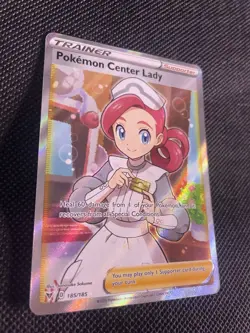 Pokemon Card Pokemon Center Lady 185/185 Vivid Voltage - Near Mint - Image 3