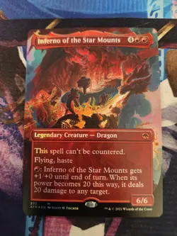 MTG AFR - Inferno Of The Star Mounts Borderless FOIL NM - Image 1