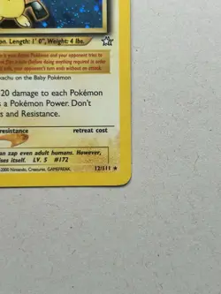 Pichu 12/111 Neo Genesis Holo Rare SWIRL Pokemon 2000 - LP - Image 5