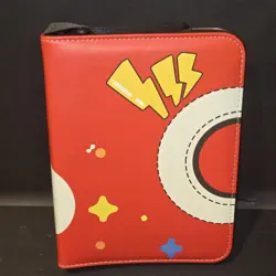 Pokemon TCG 3 Ring 400 Card Sleeve Binder Red White Yellow - Image 1