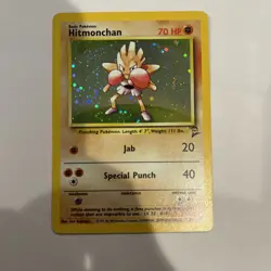 Hitmonchan 8/130 Base Set 2 Vintage Holo Rare Pokemon Card - Image 1