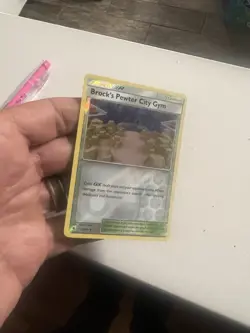 Brock's Pewter City Gym 54/68 Reverse Holo Pokemon SM Hidden Fates NM condition - Image 2
