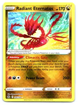 Radiant Eternatus Pokemon Holo Radiant Rare Crown Zenith 105/159 - Image 1