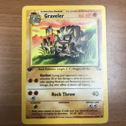 Graveler 37/62 1st Edition Fossil Set Uncommon 1999 English Pokemon Card WoTC - Image 1
