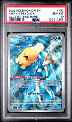 Pokemon Destined Rivals Misty's Psyduck Illustration Rare 193 PSA 10 - Image 1