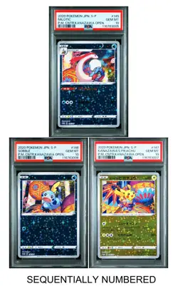 2020 Pokemon Kanazawa Box PSA10 Sequential (Milotic/Sobble/Pikachu 147/S-P) XV90 - Image 1